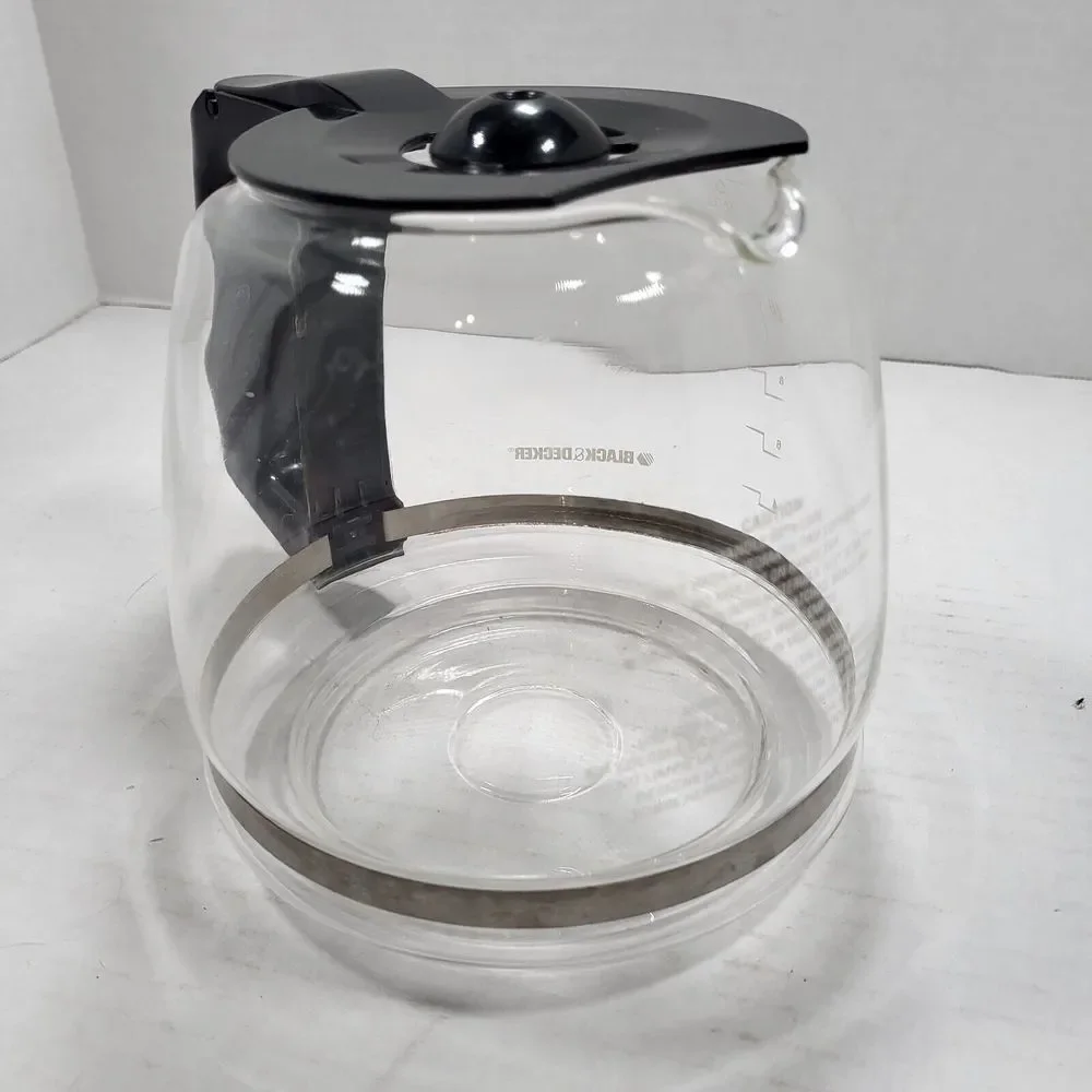 Black‎ & Decker 12 Cup Replacement Coffee Pot Carafe Glass Black Top